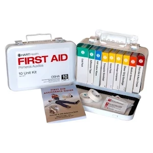 10 Unit Metal First Aid Kit THUMBNAIL
