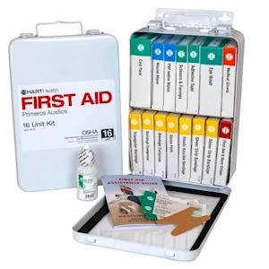 16 Unit Metal First Aid Kit THUMBNAIL