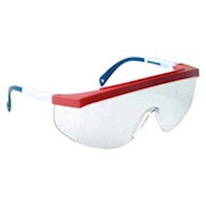 Galaxy Clear Safety Glasses, Red White and Blue THUMBNAIL
