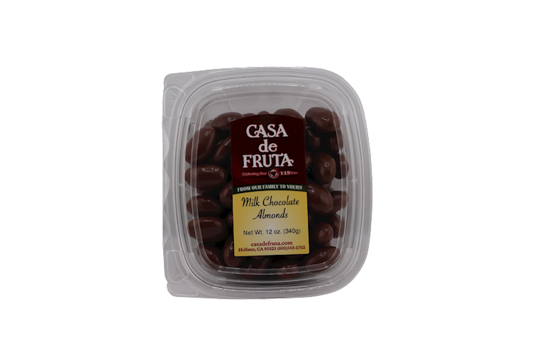 MILK CHOCOLATE ALMONDS 12 OZ LARGE