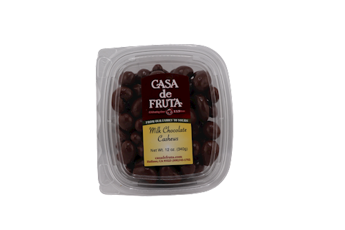 MILK CHOCOLATE CASHEWS 12 OZ LARGE