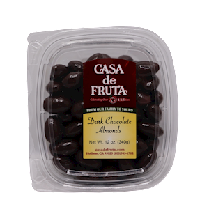 DARK CHOCOLATE ALMONDS 12 OZ MAIN