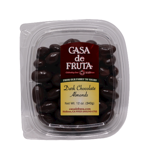 DARK CHOCOLATE ALMONDS 12 OZ THUMBNAIL