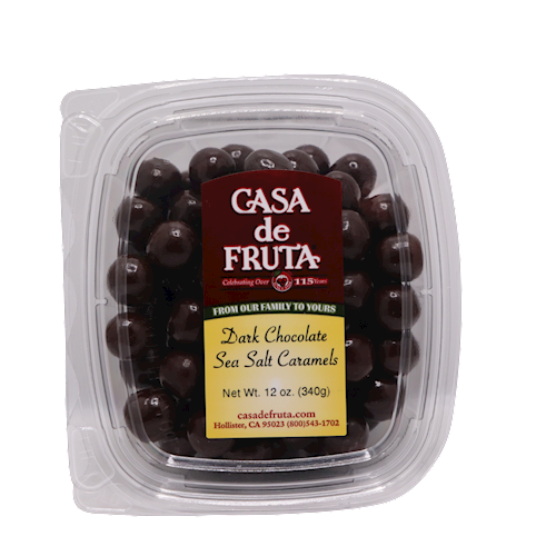 DARK CHOCOLATE SEA SALT CARAMELS 12 OZ THUMBNAIL