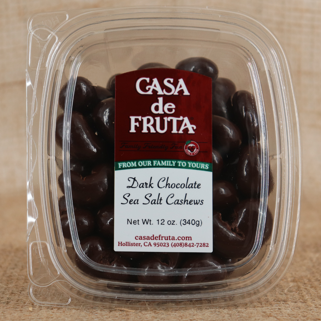 DARK CHOCOLATE SEA SALT CASHEWS 12 OZ LARGE