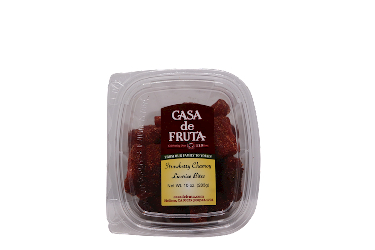 CHAMOY GUMMI STRAWBERRY LICORICE BITES 10 OZ LARGE