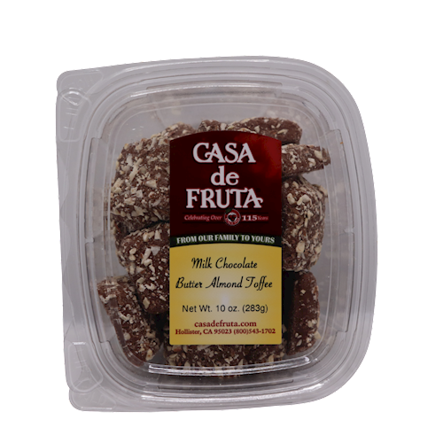 MILK CHOCOLATE BUTTER ALMOND TOFFEE 10 OZ LARGE