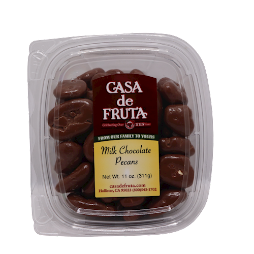 MILK CHOCOLATE PECANS 11 OZ LARGE