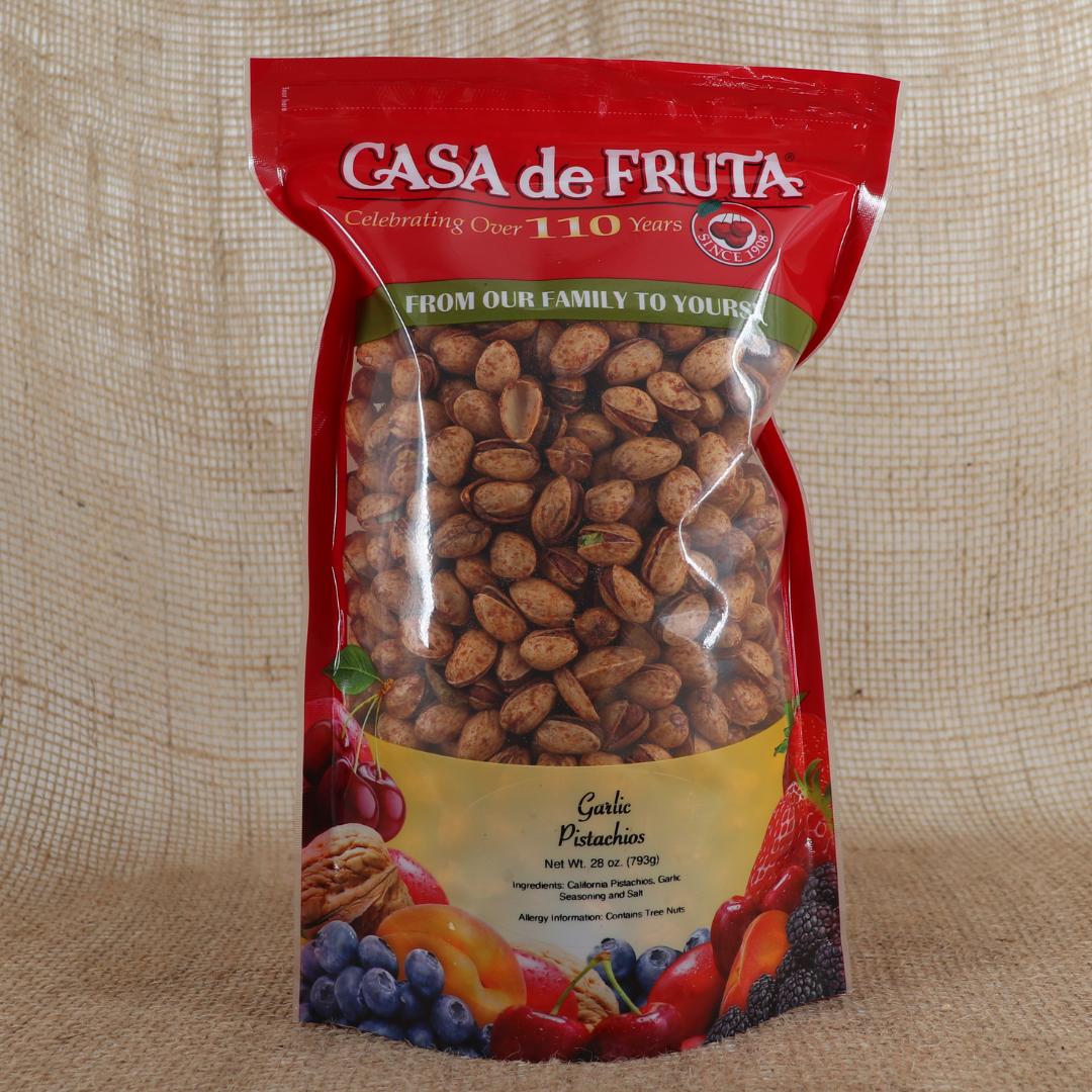GARLIC PISTACHIOS 28 OZ LARGE