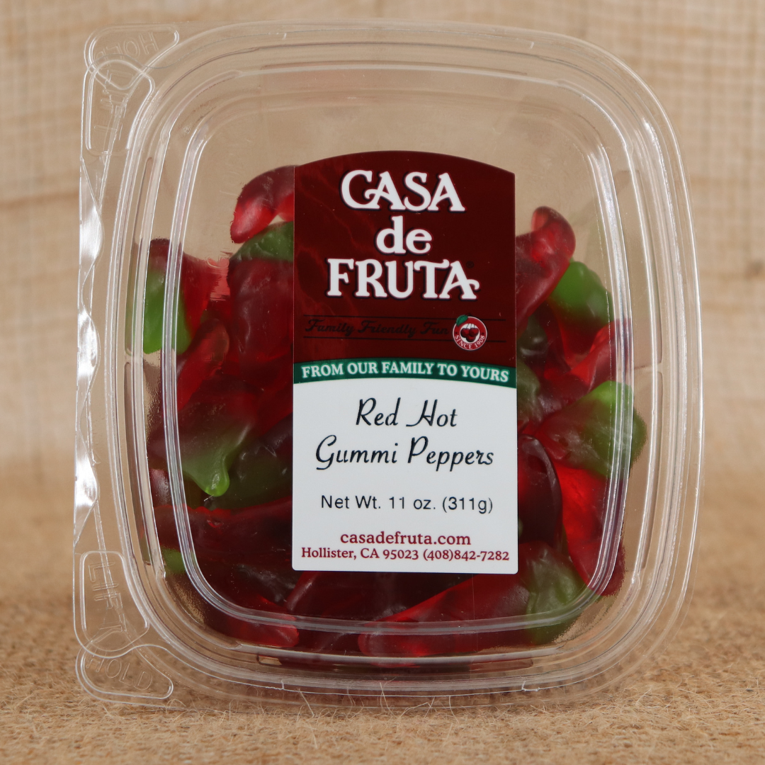 RED HOT GUMMI PEPPERS 11 OZ LARGE