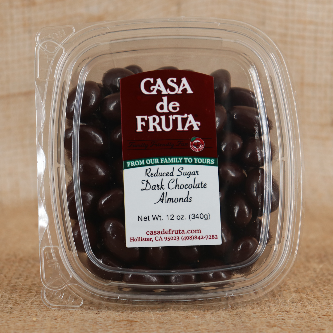 DARK CHOCOLATE ALMONDS - REDUCED SUGAR 12 OZ THUMBNAIL