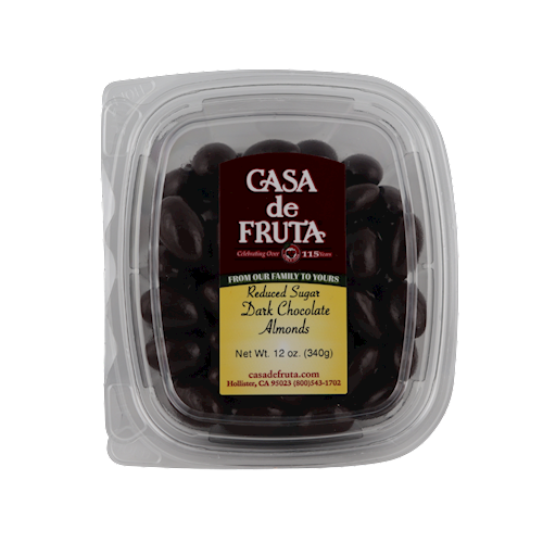 DARK CHOCOLATE ALMONDS - REDUCED SUGAR 12 OZ THUMBNAIL