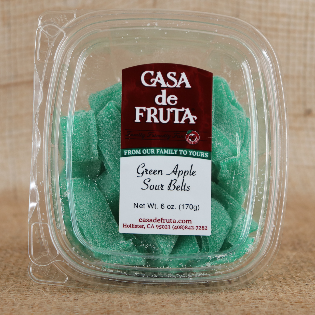 GREEN APPLE SOUR BELTS 6 OZ LARGE