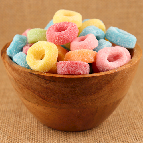 BULK SOUR GUMMI FRUIT LOOPS LARGE