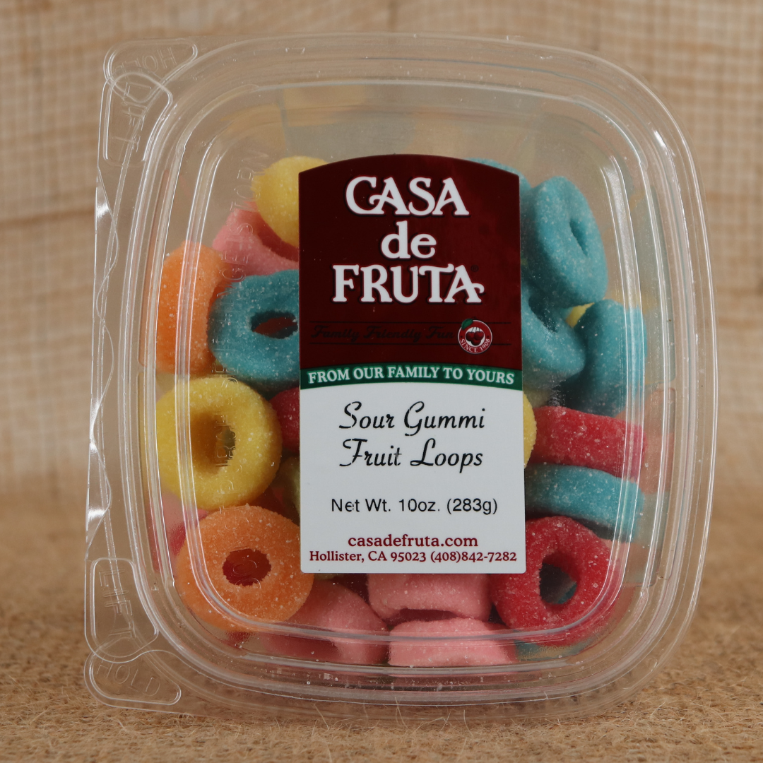 SOUR GUMMI FRUIT LOOPS 10 OZ LARGE