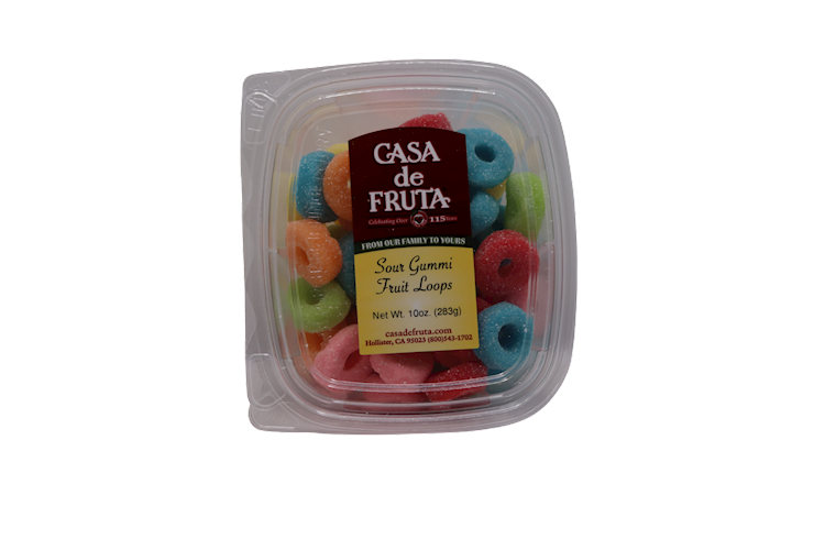SOUR GUMMI FRUIT LOOPS 10 OZ LARGE