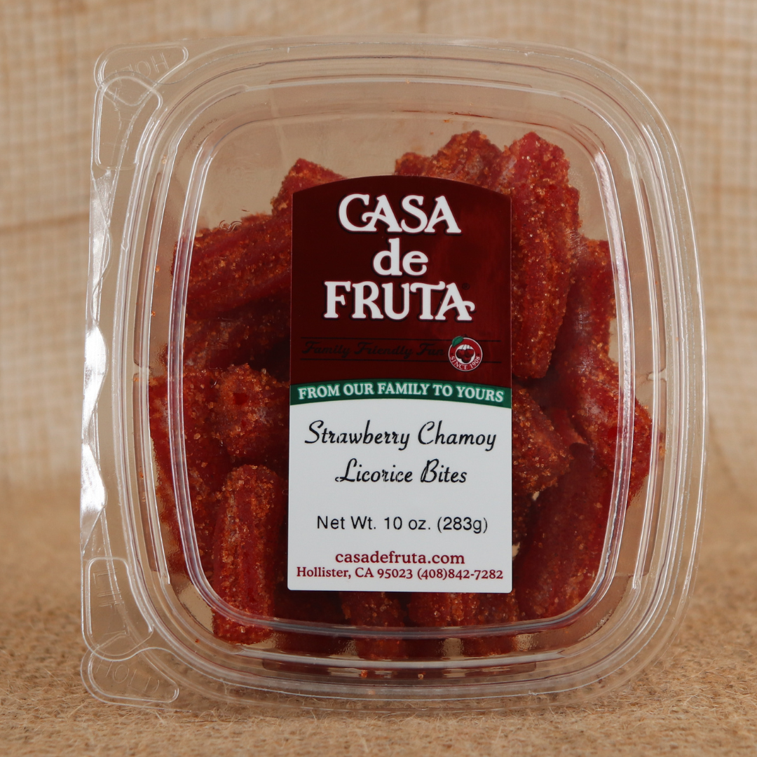 CHAMOY GUMMI STRAWBERRY LICORICE BITES 10 OZ LARGE