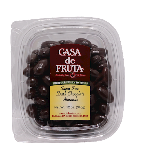 DARK CHOCOLATE ALMONDS - SUGAR FREE 12 OZ THUMBNAIL
