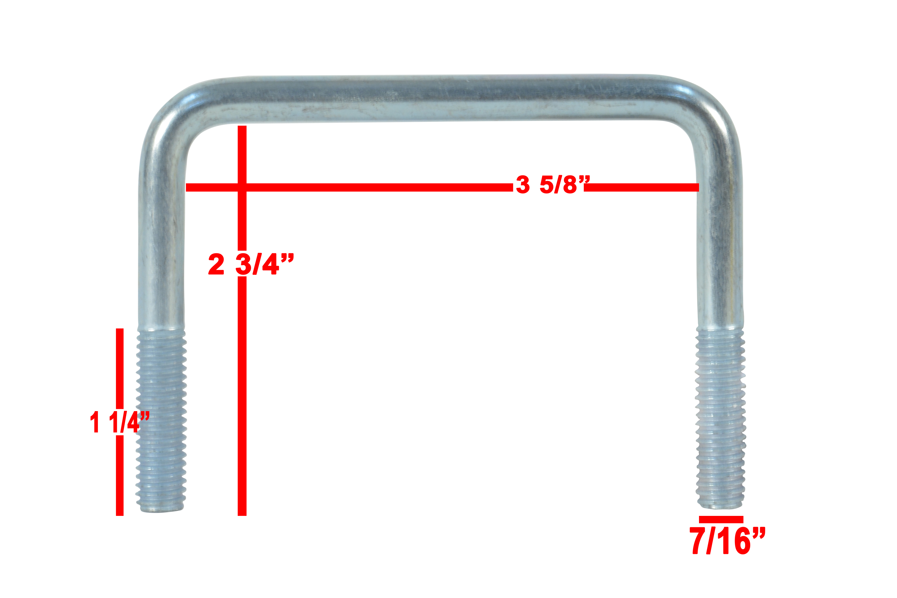 Zinc U-Bolt 3/8"-16 X 4" X 2-3/4" SWATCH
