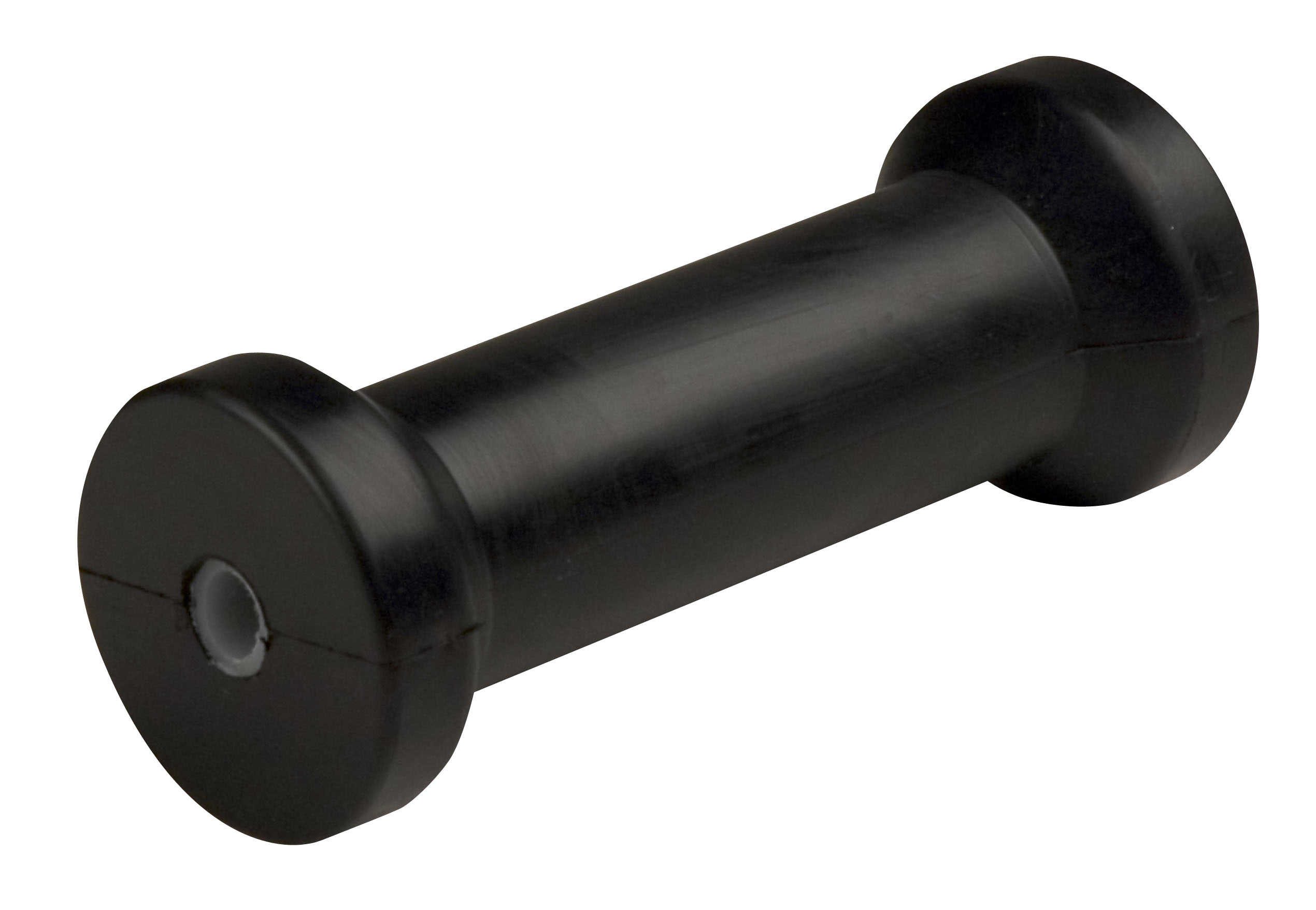 8" Spool Roller Black Natural Rubber, 1/2" Shaft MAIN