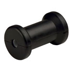 5" Spool Roller Black Natural Rubber, 1/2" Shaft THUMBNAIL