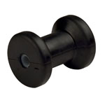 4" Spool Roller Black Natural Rubber, 1/2" Shaft THUMBNAIL