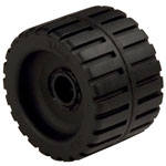 Small Ribbed Roller Black Natural Rubber, 3/4" Shaft THUMBNAIL