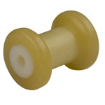 4" Spool Roller Yellow TPR, 1/2" Shaft THUMBNAIL