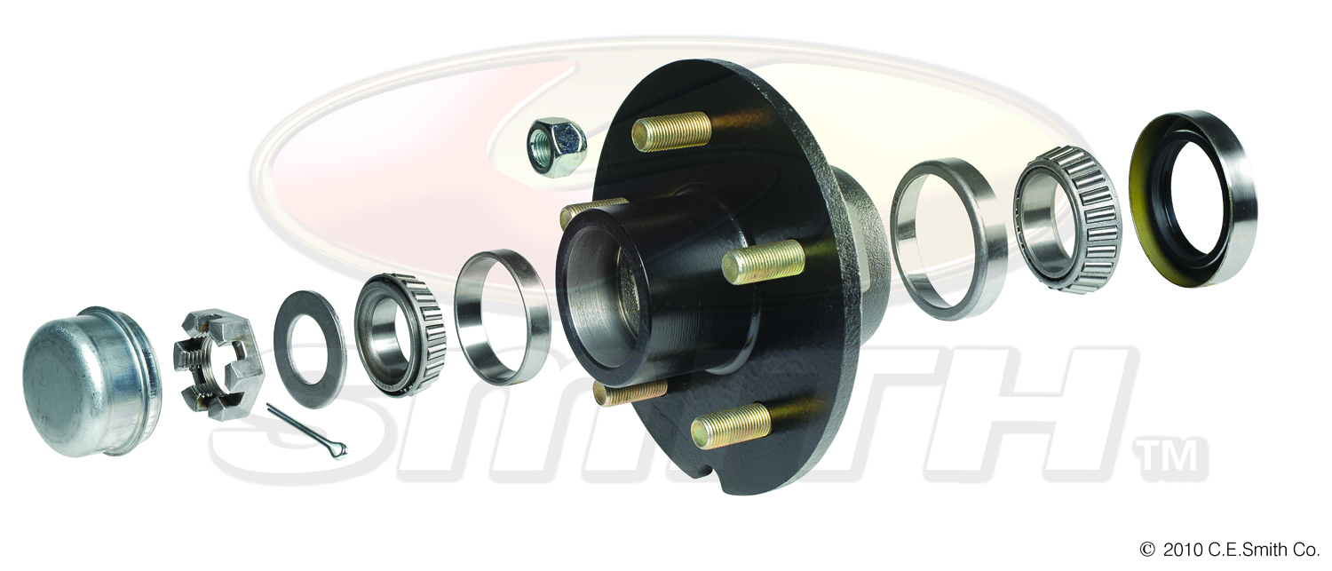 Trailer Hub Kit 1" Spindle, 5x4.5" Stud 1250 Lb Capacity CE Smith