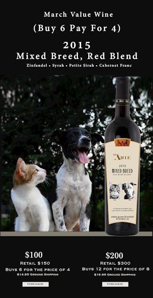 March Value Wine - 6 Bottle Set - 2015 Mixed Breed, Red Blend LARGE