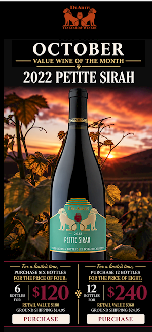 Value Wine Of The Month - 2022 Petite Sirah - 6 Bottles LARGE