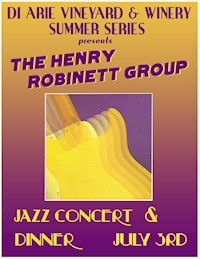 The Henry Robinett  Group - Jazz Concert & Dinner July 3 2021 @ 5pm MAIN