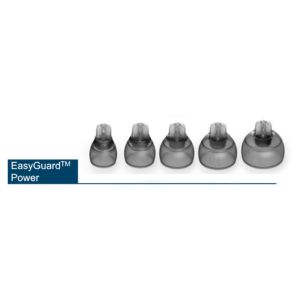 Phonak EasyGuard Power Dome open hearing aid domes, smokey grey in color. THUMBNAIL