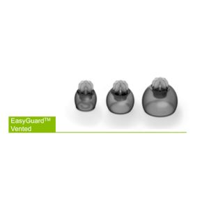 Phonak EasyGuard Vented Dome open hearing aid domes, smokey grey in color. LARGE