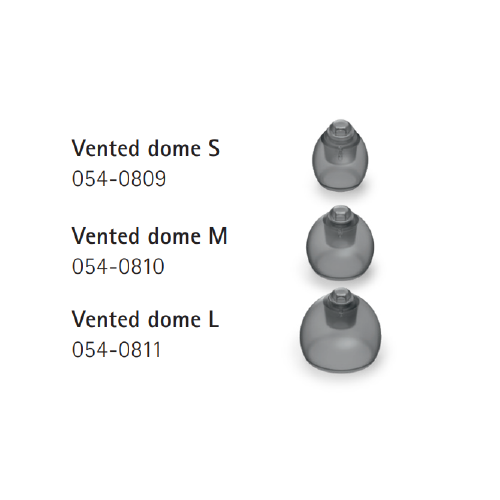 Phonak Marvel vented hearing aid domes, smokey grey in color. MAIN