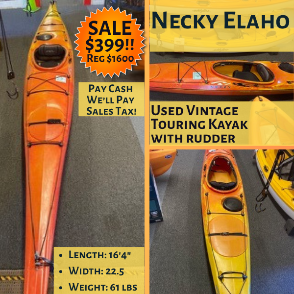 Necky Elaho Used Vintage Touring Kayak With Rudder THUMBNAIL