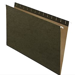 FILE FOLDERS, HANGING, UNTABBED, LEGAL, GREEN, 25/CT LARGE