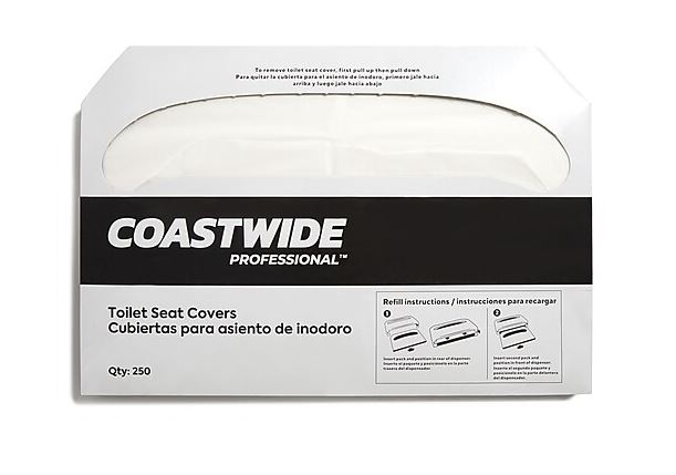 TOILET SEAT COVERS, UNIVERSAL FIT, COASTWIDE PROFESSIONAL, 5000/CT THUMBNAIL