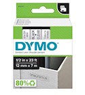 LABEL TAPE, REFILL, FOR LABEL MAKERS DYMO D1 STANDARD 45013, 1/2" X 23', BLACK/WHITE THUMBNAIL
