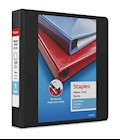 BINDER, 3 RING, VIEW, STAPLES, HEAVY DUTY, 1 1/2", D RING, BLACK THUMBNAIL