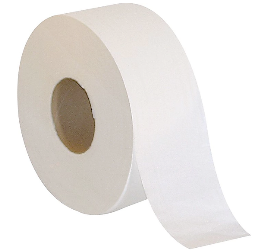 TOILET TISSUE, 2-PLY, WHITE, BIO-DEGRADABLE, JUMBO ROLLS, 1000 FT/ROLL, 12/CT LARGE