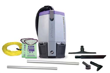 BACKPACK VACUUM, 6 QT, SUPERCOACH PRO, W/ SIDEWINDER CARPET KIT 106820 LARGE