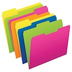 FILE FOLDERS, 3 TAB, LETTER SIZE, MULTICOLOR, 12/CT THUMBNAIL