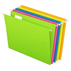 FILE FOLDERS, 5 TAB, HANGING, LETTER SIZE, MULTICOLOR, 25/CT LARGE
