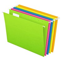 FILE FOLDERS, 5 TAB, HANGING, LETTER SIZE, MULTICOLOR, 25/CT MAIN