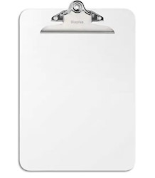 CLIPBOARD, STAPLES, PLASTIC, LETTER, CLEAR LARGE