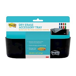 TRAY, POST-IT, DRY ERASE ACCESSORY HOLDER, BLACK LARGE