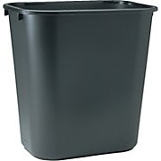 TRASH CAN, INDOOR WITHOUT LID, 7 GALLON, BLACK SOFT MOLDED PLASTIC, COASTWIDE PROFESSIONAL LARGE
