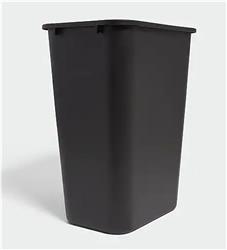TRASH CAN, INDOOR WITHOUT LID, 10.25 GALLON, BLACK SOFT MOLDED PLASTIC, COASTWIDE PROFESSIONAL LARGE