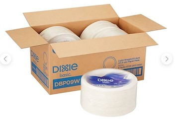 PLATES, PAPER, DIXIE, WHITE, 8.8", 500/CT LARGE